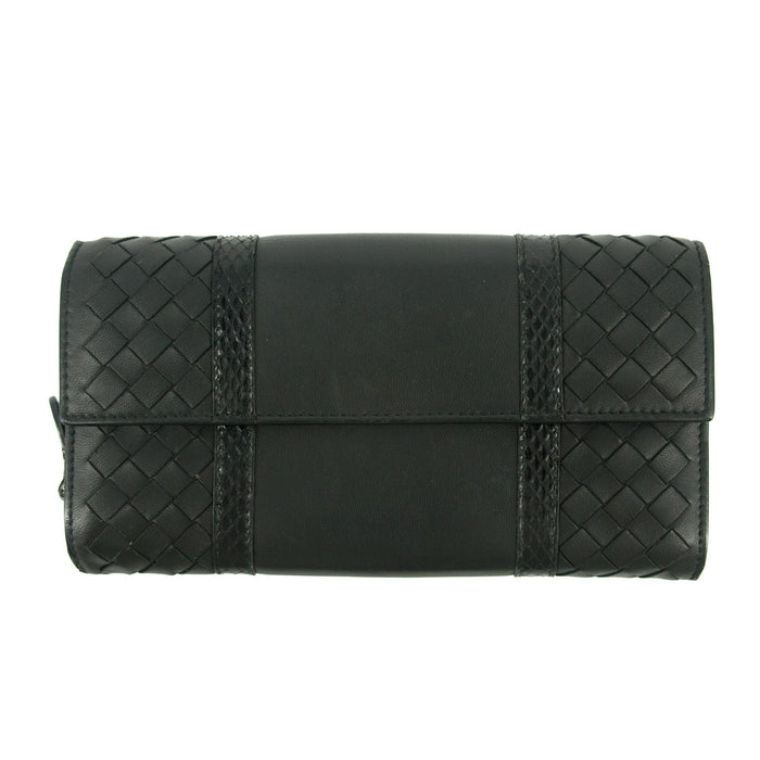 Bottega Veneta Intrecciato Black Bifold Long Wallet #5197 by Bolt Boutique