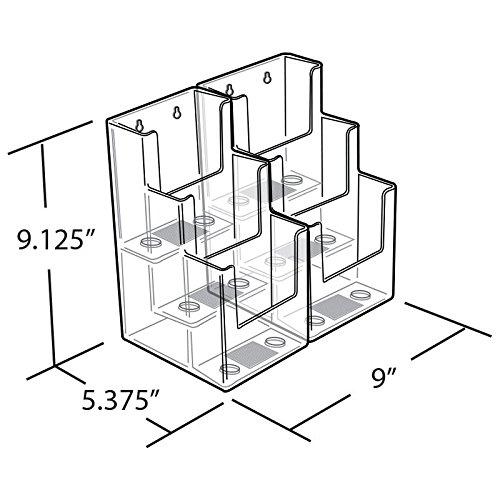 Azar Displays 2 Pc New Clear 3-Tier 6-Pocket Trifold Brochure Holder by Vanessa Jane