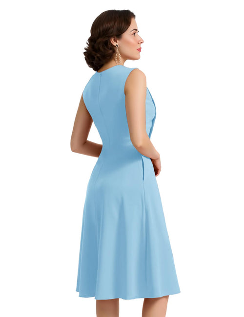 Bbonlinedress Womens Vintage Cocktail Dress Sleeveless A-line Midi Blue Size S by Deal US