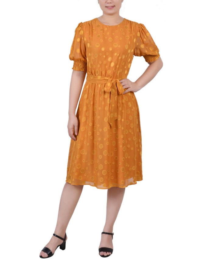 Ny Collection Womens Elbow Sleeve Swiss Dot Dress , XL by Vanessa Jane