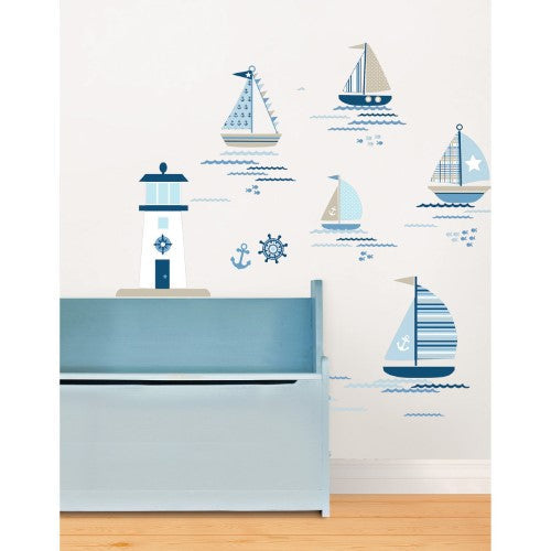 WallPops Ships Ahoy Wall Art Kit 91 Pieces by Vanessa Jane