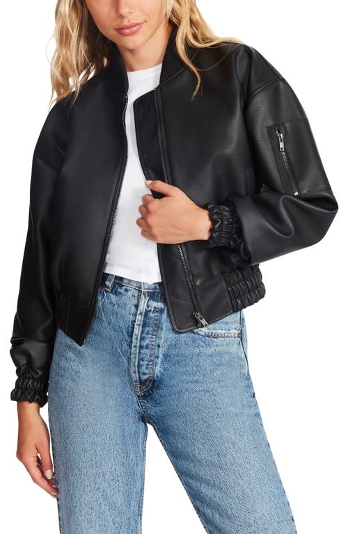 Steve Madden Womens Parker Faux Leather Cropped Bomber Jacket, Small by Vanessa Jane