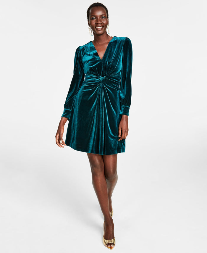 Vince Camuto Velvet Twist-Front Dress, Size 14 by Vanessa Jane