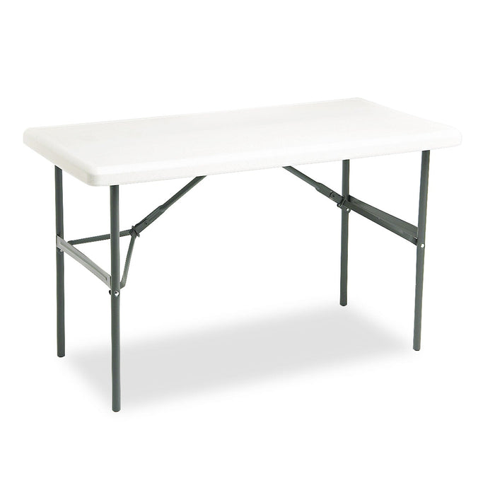 Iceberg IndestrucTable Classic Folding Table, Rectangular Top, 300 lb Capacity, 48w x 24d x 29h, Platinum