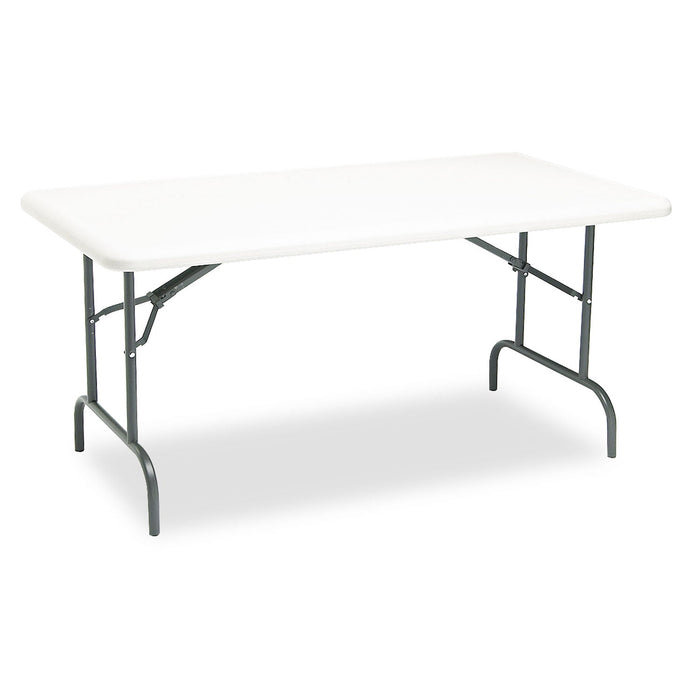 Iceberg IndestrucTable Industrial Folding Table, Rectangular Top, 1,200 lb Capacity, 60w x 30d x 29h, Platinum