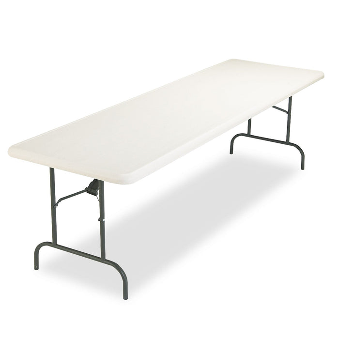 Iceberg IndestrucTable Industrial Folding Table, Rectangular Top, 1,200 lb Capacity, 96w x 30d x 29h, Platinum