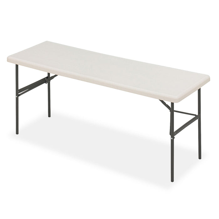 Iceberg IndestrucTable Classic Folding Table, Rectangular Top, 1,200 lb Capacity, 72w x 24d x 29h, Platinum