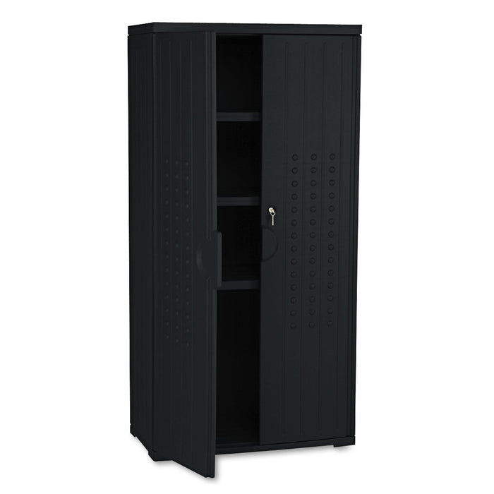 Iceberg Rough n Ready Storage Cabinet, Three-Shelf, 33 x 18 x 66, Black