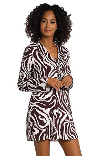 La Blanca Lace up V-Neck Dress Swim Cover up, Size XS by Vanessa Jane