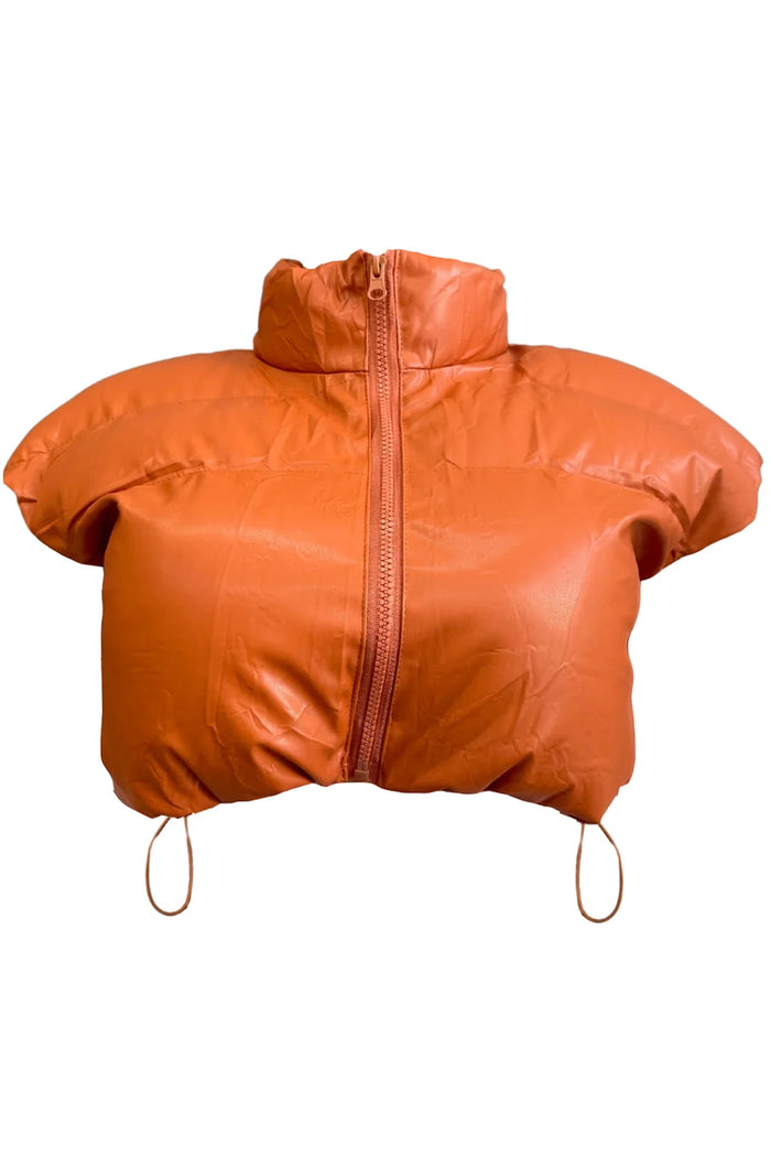 Vegan Leather Puffer Vest by The House of Stylez