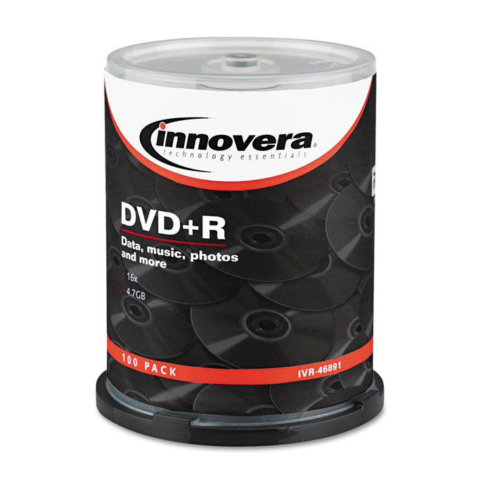 Innovera DVD+R Recordable Disc, 4.7 GB, 16x, Spindle, Silver, 100/Pack