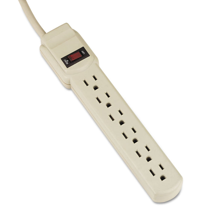Innovera Power Strip, 6 Outlets, 4 ft Cord, Ivory