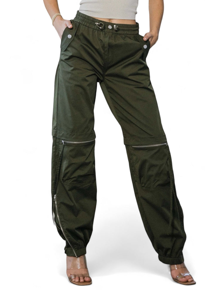 Elastic Waist Band Baggy Cargo Pants by The House of Stylez