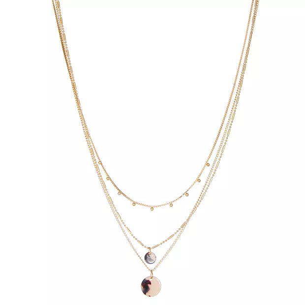 Style and Co Gold-Tone and Stone Layered Pendant Necklace by Vanessa Jane