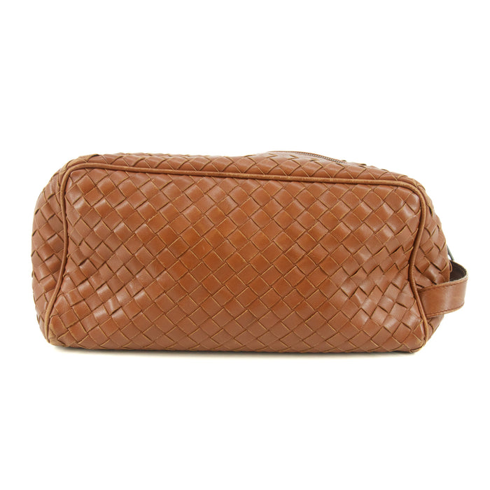 Bottega Veneta Intrrecciato Brown Leather Cosmetic Bag #5744 by Bolt Boutique