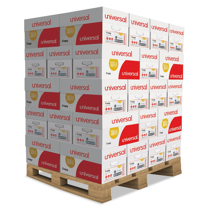 Universal Copy Paper, 92 Bright, 20 lb Bond Weight, 8.5 x 11, White, 500 Sheets/Ream, 10 Reams/Carton, 40 Cartons/Pallet