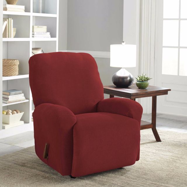 Perfect Fit Easy Fit 4 Piece Recliner Slipcover in Claret by Vanessa Jane