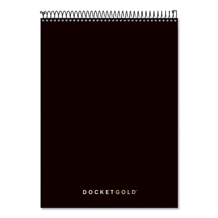 TOPS Docket Gold Planner Pad, Project-Management Format, Medium/College Rule, Black Cover, 70 White 8.5 x 11.75 Sheets