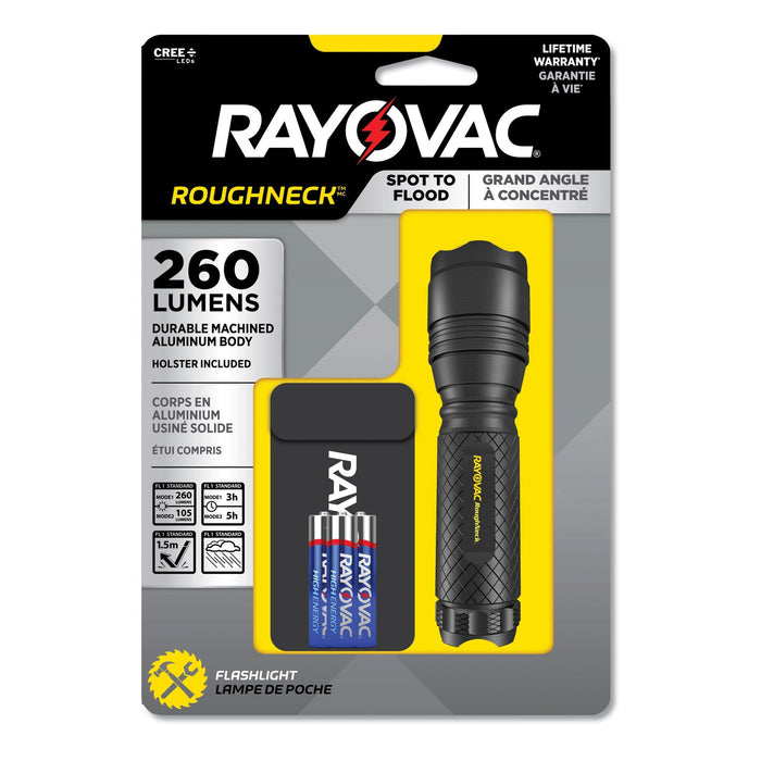 Rayovac LED Aluminum Flashlight, 3 AAA Batteries (Included), Black
