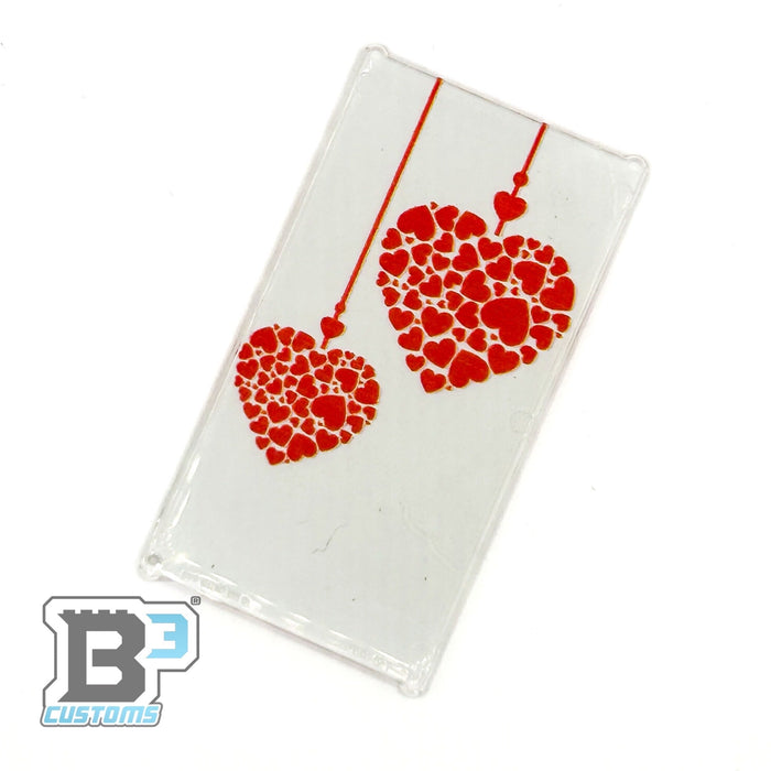 2 Hearts, Valentine's Day 4x6 Glass Window made with LEGO part - B3 Customs by B3 Customs