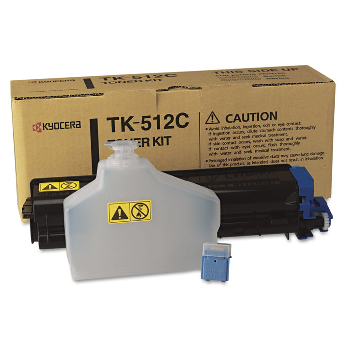 Kyocera TK512C Toner, 8,000 Page-Yield, Cyan