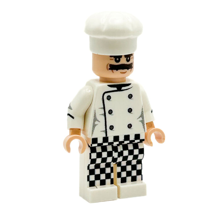 Chef (Male w/ Mustache) Minifig - B3 Customs by B3 Customs