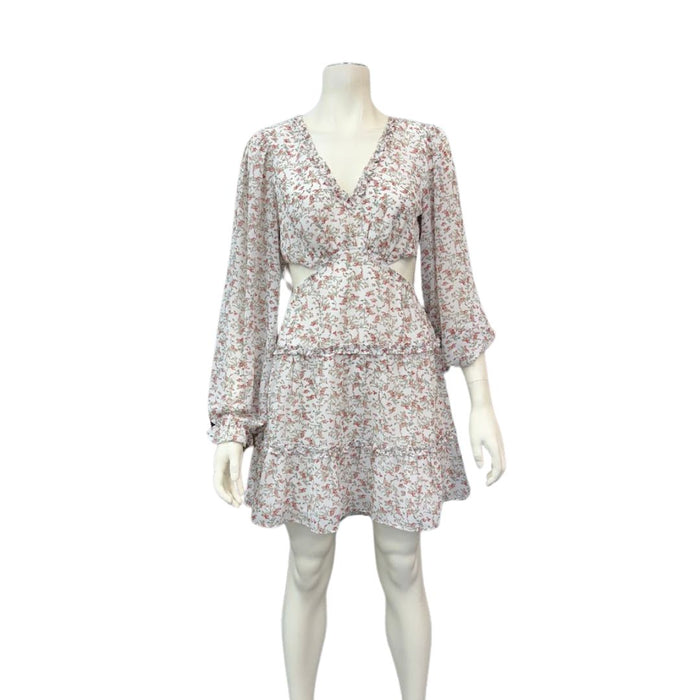 Lulus Womens V-Neck Floral Backless Dress, Large by Vanessa Jane