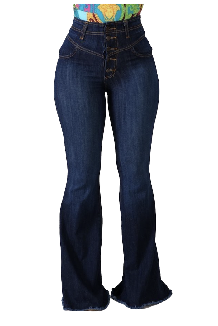 PSF18- High Rise Bell Bottom Jeans by The House of Stylez
