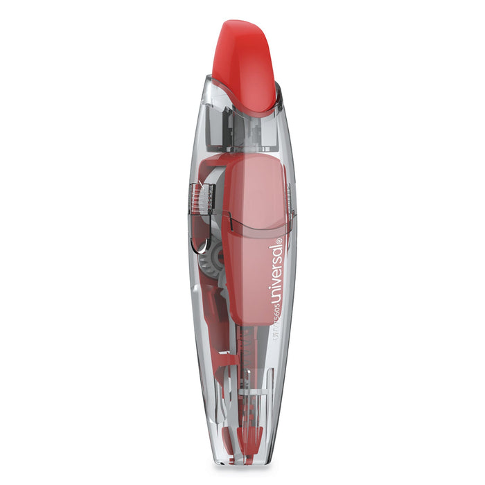 Universal Retractable Pen Style Correction Tape, Transparent Gray/Red Applicator, 0.2" x 236", 4/Pack