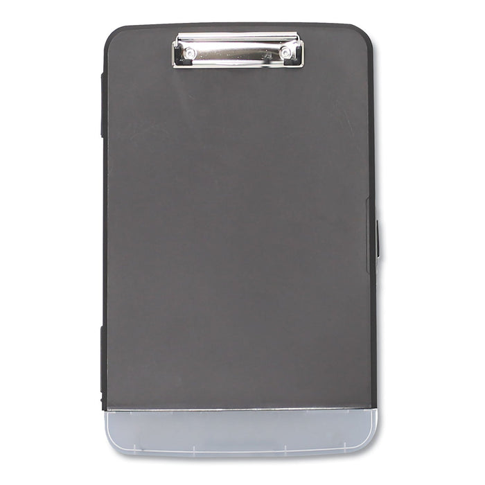 Universal Storage Clipboard with Pen Compartment, 0.5" Clip Capacity, Holds 8.5 x 11 Sheets, Black