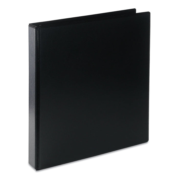 Universal Deluxe Round Ring View Binder, 3 Rings, 1" Capacity, 11 x 8.5, Black