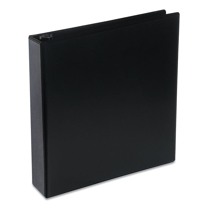 Universal Deluxe Round Ring View Binder, 3 Rings, 2" Capacity, 11 x 8.5, Black