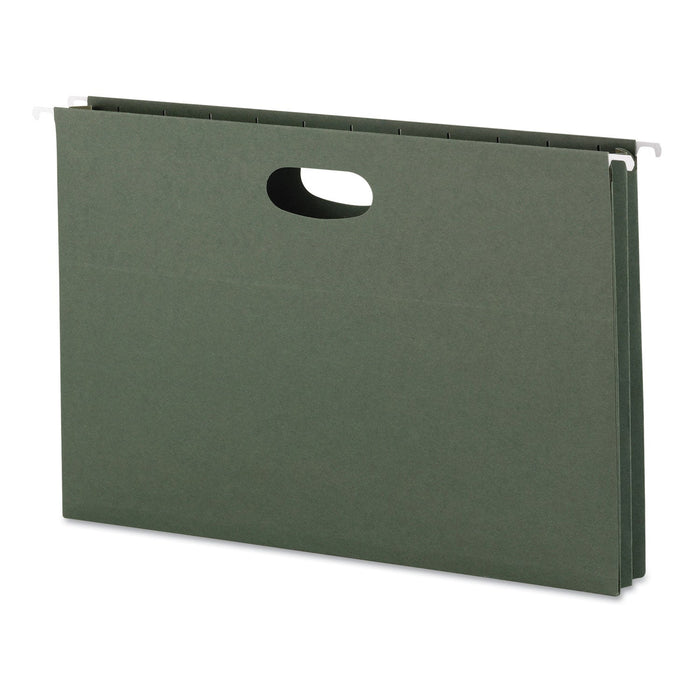 Smead Hanging Pockets with Full-Height Gusset, 1 Section, 1.75" Capacity, Legal Size, Standard Green, 25/Box