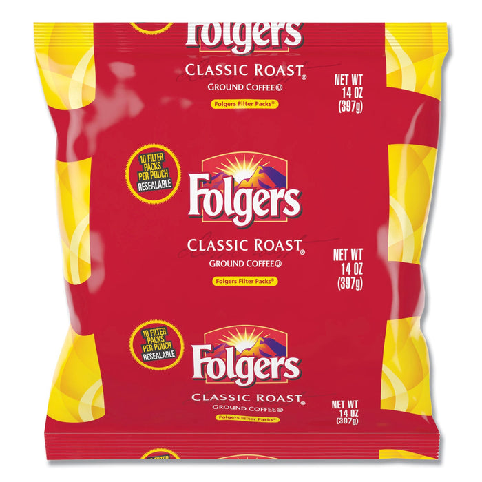 Folgers Coffee Filter Packs, Classic Roast, 1.4 oz Pack, 40/Carton