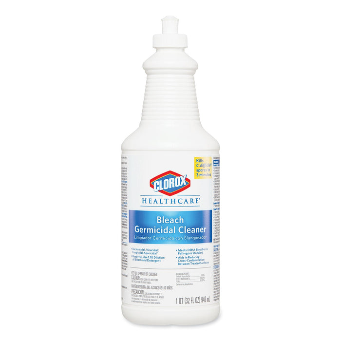Clorox Bleach Germicidal Cleaner, 32 oz Pull-Top Bottle, 6/Carton