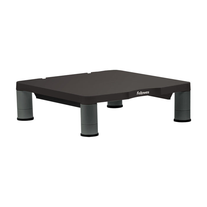 Fellowes Standard Monitor Riser, 13.38" x 13.63" x 2" to 4", Graphite, Supports 60 lbs