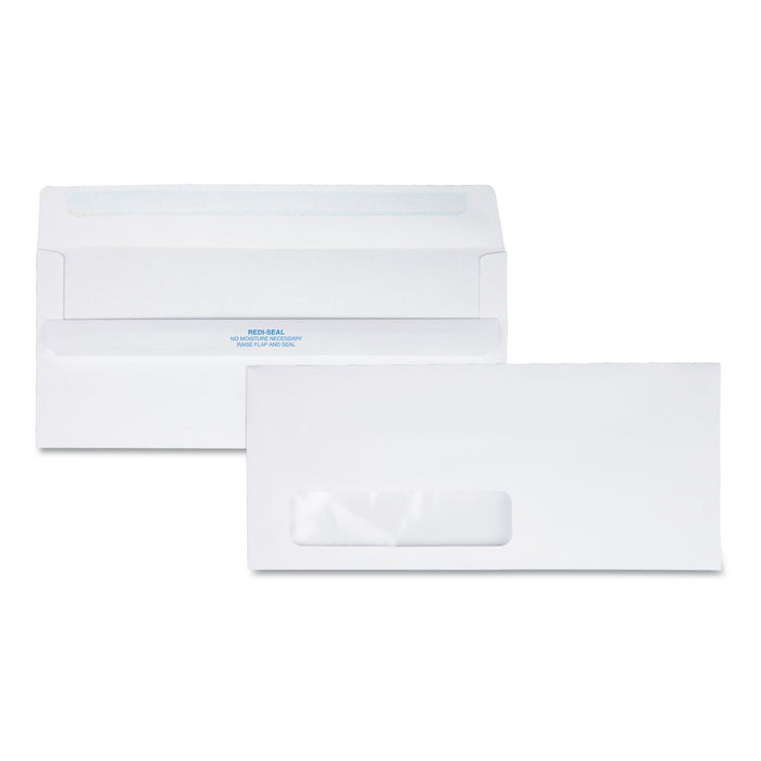 Quality Park Redi-Seal Envelope, Address Window, #10, Commercial Flap, Redi-Seal Adhesive Closure, 4.13 x 9.5, White, 500/Box