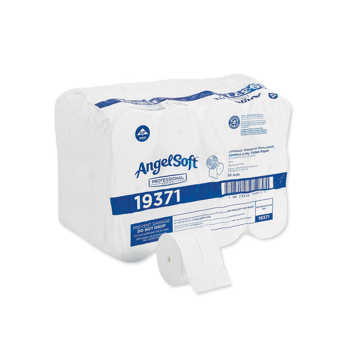 Georgia Pacific Compact Coreless Bath Tissue, Septic Safe, 2-Ply, White, 750 Sheets/Roll, 36/Carton