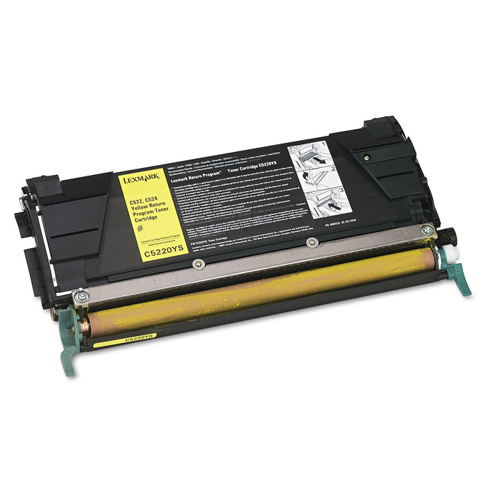 Lexmark C5220YS Return Program Toner, 3,000 Page-Yield, Yellow