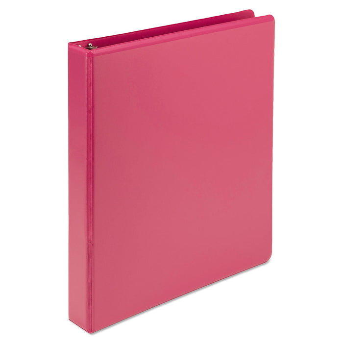 Samsill Earth’s Choice Biobased Durable Fashion View Binder, 3 Rings, 1" Capacity, 11 x 8.5, Berry, 2/Pack