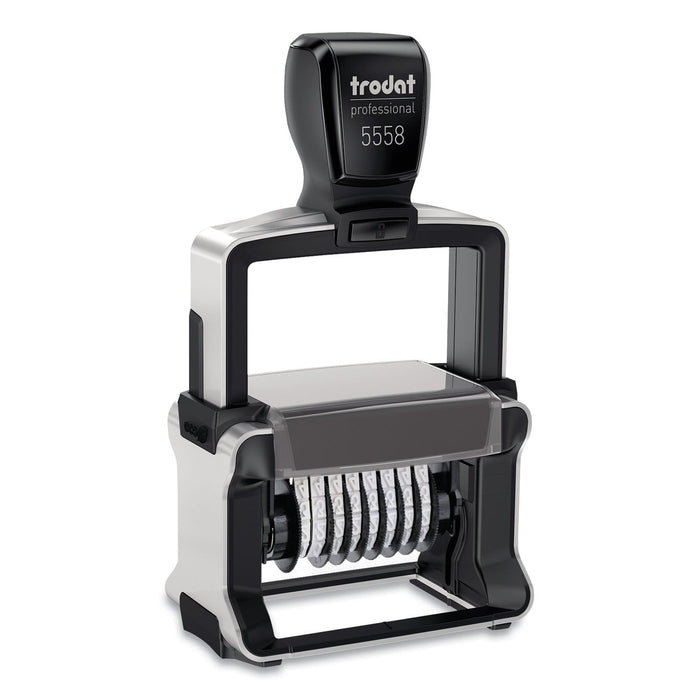 Trodat Professional Self-Inking Numberer, Eight Bands/Digits, Type Size: 2, Black