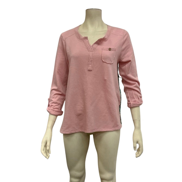 Style and Co Printed Tiered-Back Top, Hibiscus Heather, Size S by Vanessa Jane