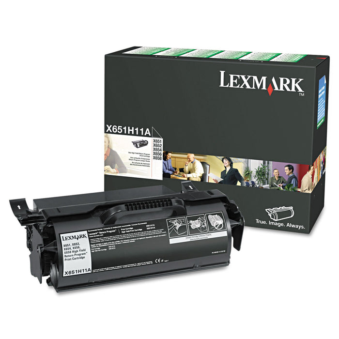 Lexmark X651H11A Return Program High-Yield Toner, 25,000 Page-Yield, Black