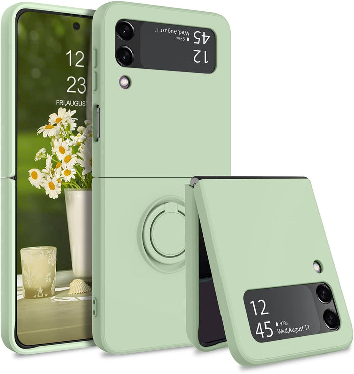 Silicone Case for Samsung Galaxy Z Flip 3 5G with Ring Matcha Green by Merch Section