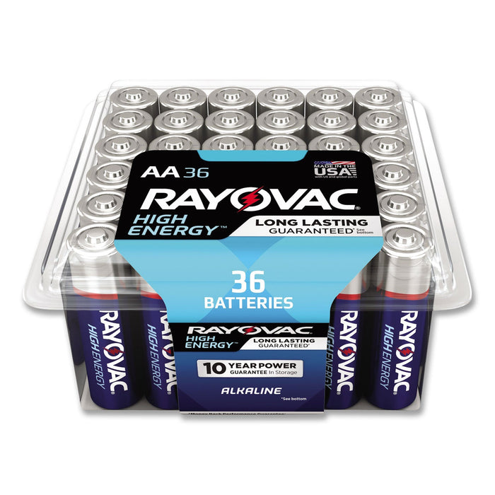 Rayovac High Energy Premium Alkaline AA Batteries, 36/Pack