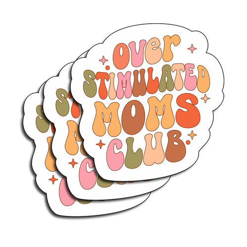 TATAHOS Overstimulated Moms Club Vinyl Stickers 3"x2.8" 3Pcs Waterproof by Deal US