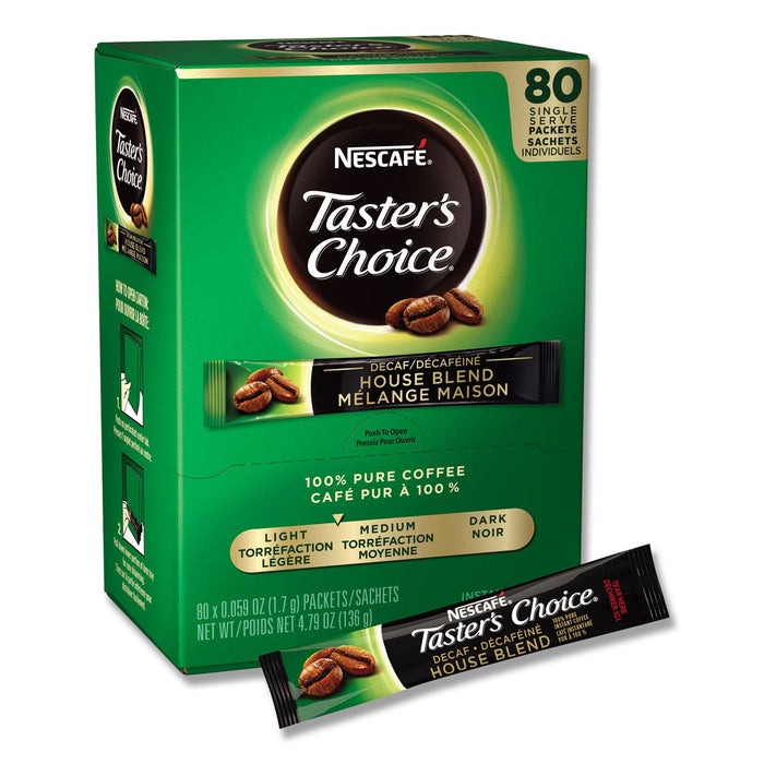 Nescafé Taster's Choice Stick Pack, Decaf, 0.06oz, 80/Box, 6 Boxes/Carton