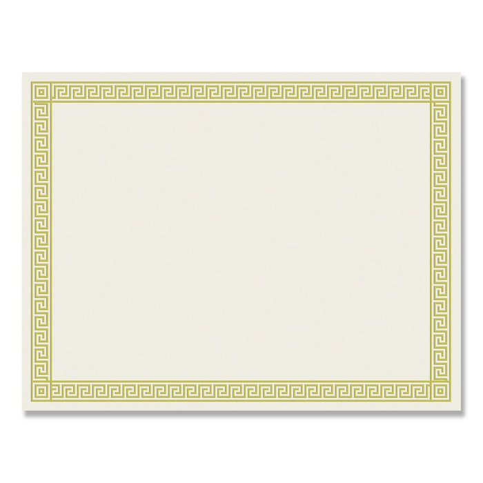 Great Papers! Foil Border Certificates, 8.5 x 11, Ivory/Gold with Channel Gold Border, 12/Pack