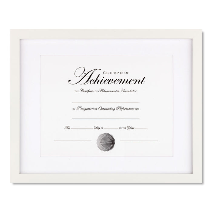 DAX Wood Gallery Frame with Beveled Mat, 11 x 14, White