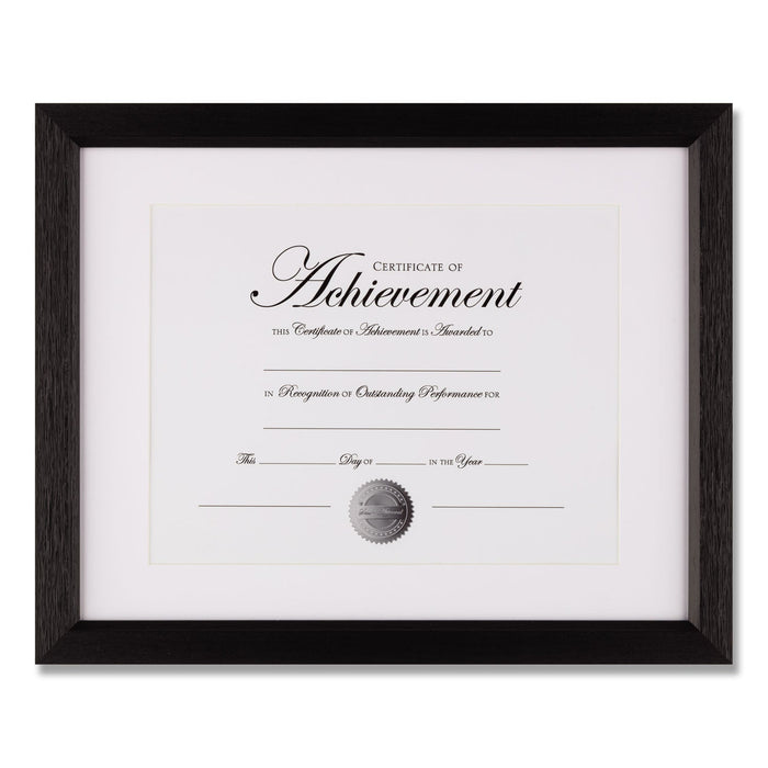 DAX Basics Texture Frame with Beveled Mat, 11 x 14, Black